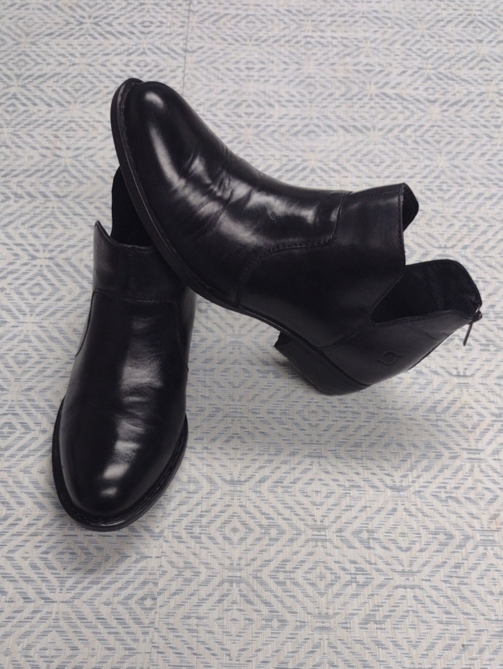 Born Kerri Black Booties with Low Heel Western Festival.